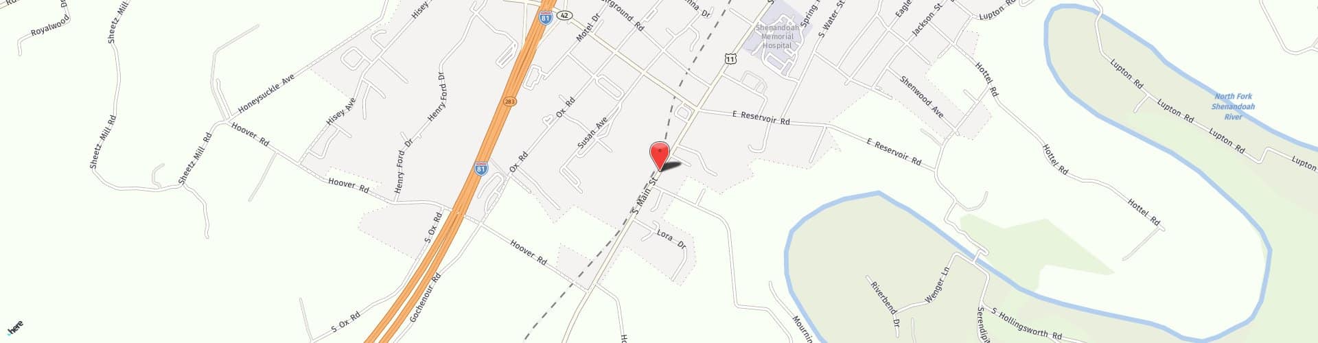 Location Map: 1065 S Main St Woodstock, VA 22664